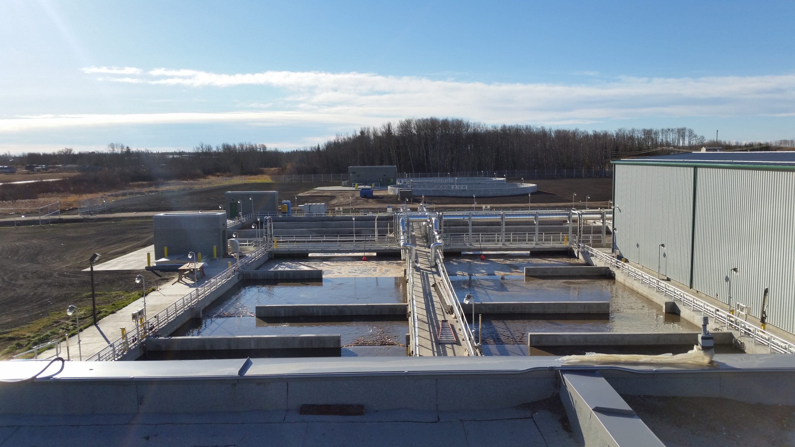 Water can be seen being treated in Aquatera's wastewater treatment plant.